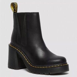 DR. MARTENS | Spencer Leather Flared Heel Chelsea Boots